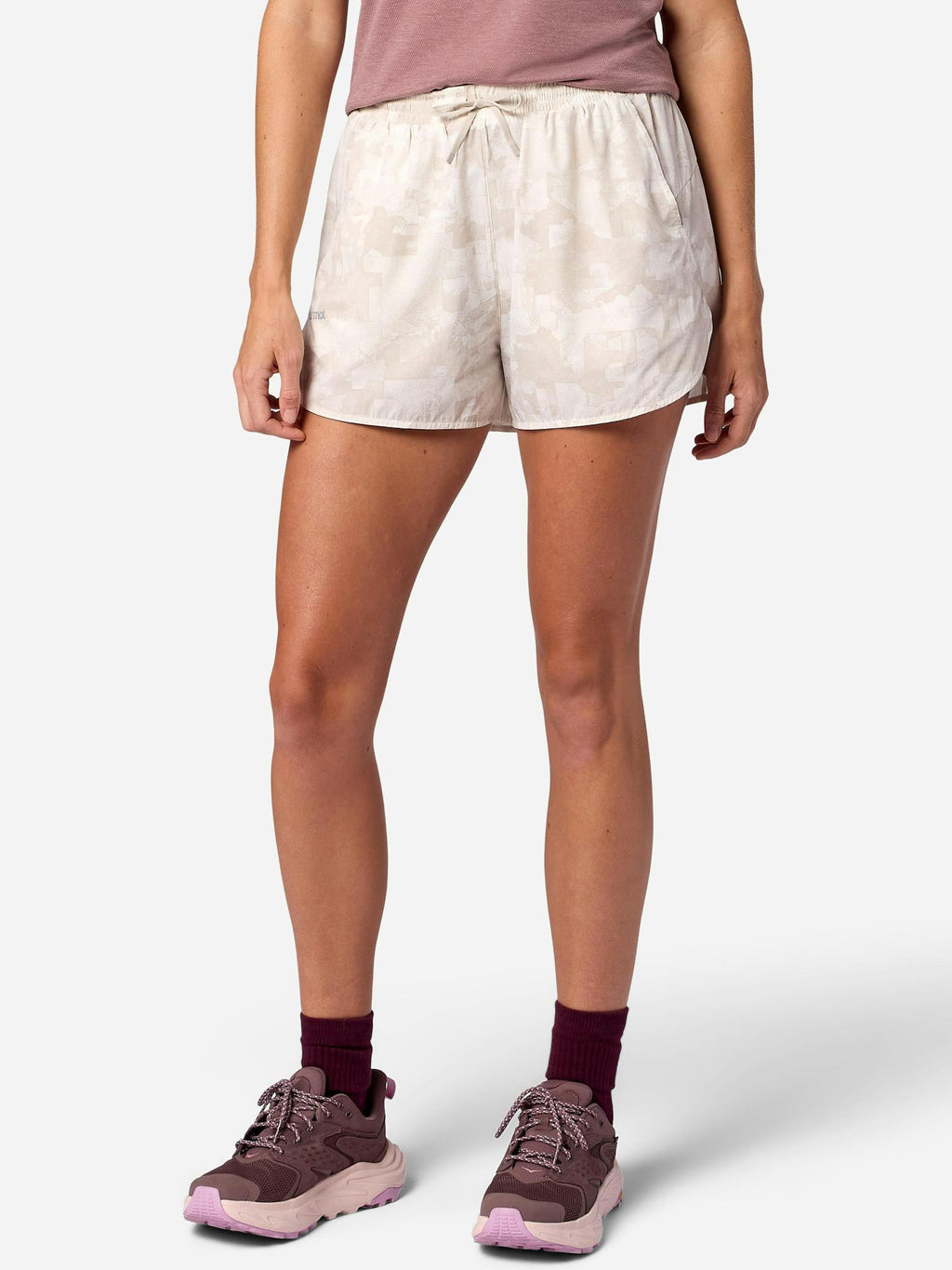 Marmot Women's Unpaved Lined Active Short 3" (Spring 2026) in Birch Bark Map Camo