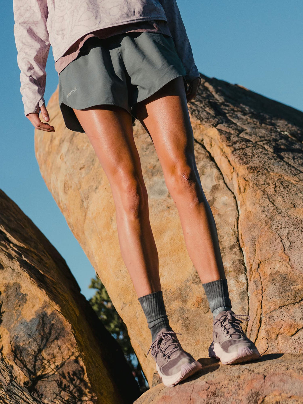 Marmot Women's Upbeat Active Short 4" in Cobblestone