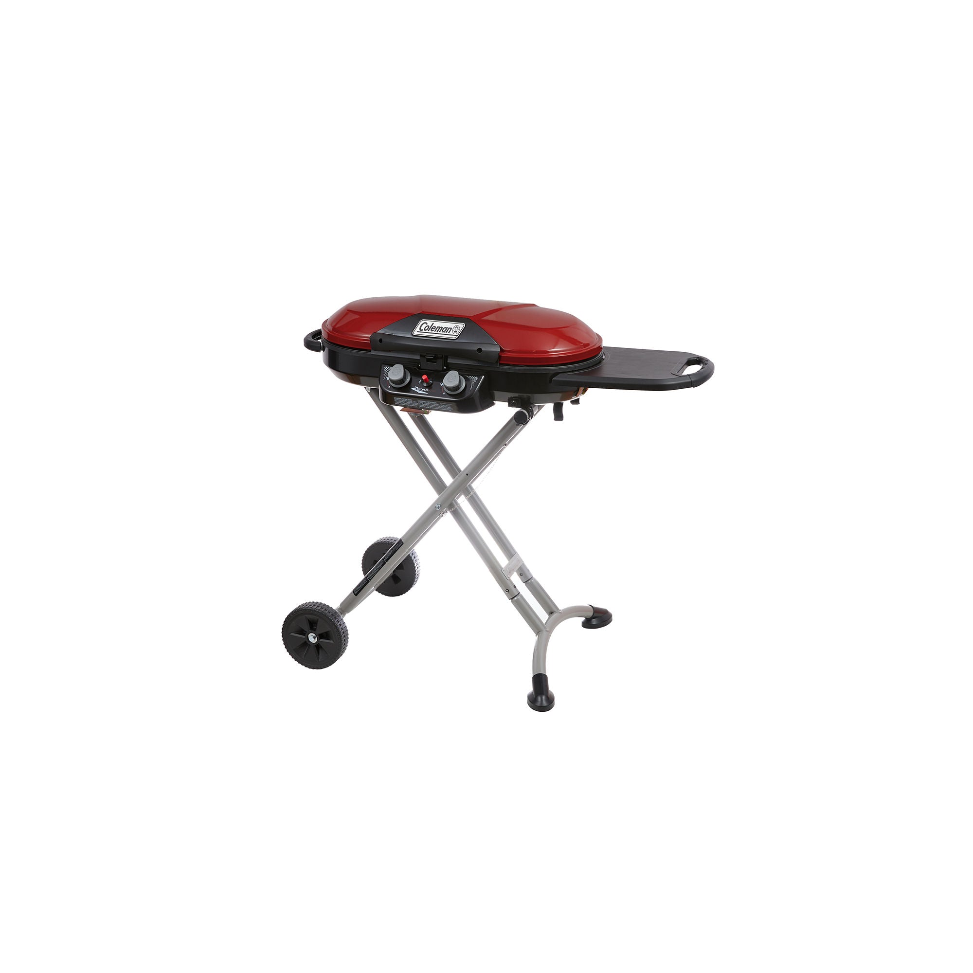 Coleman RoadTrip® X-Cursion 2 Burner Propane Gas Portable Grill | Red | 20,000 BTUs | 2 Independently Adjustable Burners | Easy Cleaning