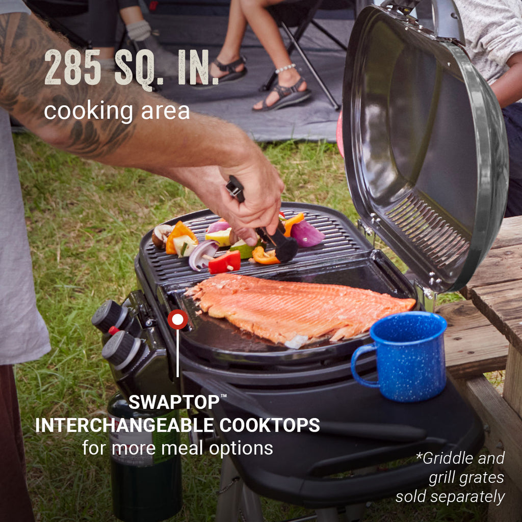 Coleman RoadTrip® X-Cursion 2 Burner Propane Gas Portable Grill | Black | 20,000 BTUs | 2 Independently Adjustable Burners | Easy Cleaning
