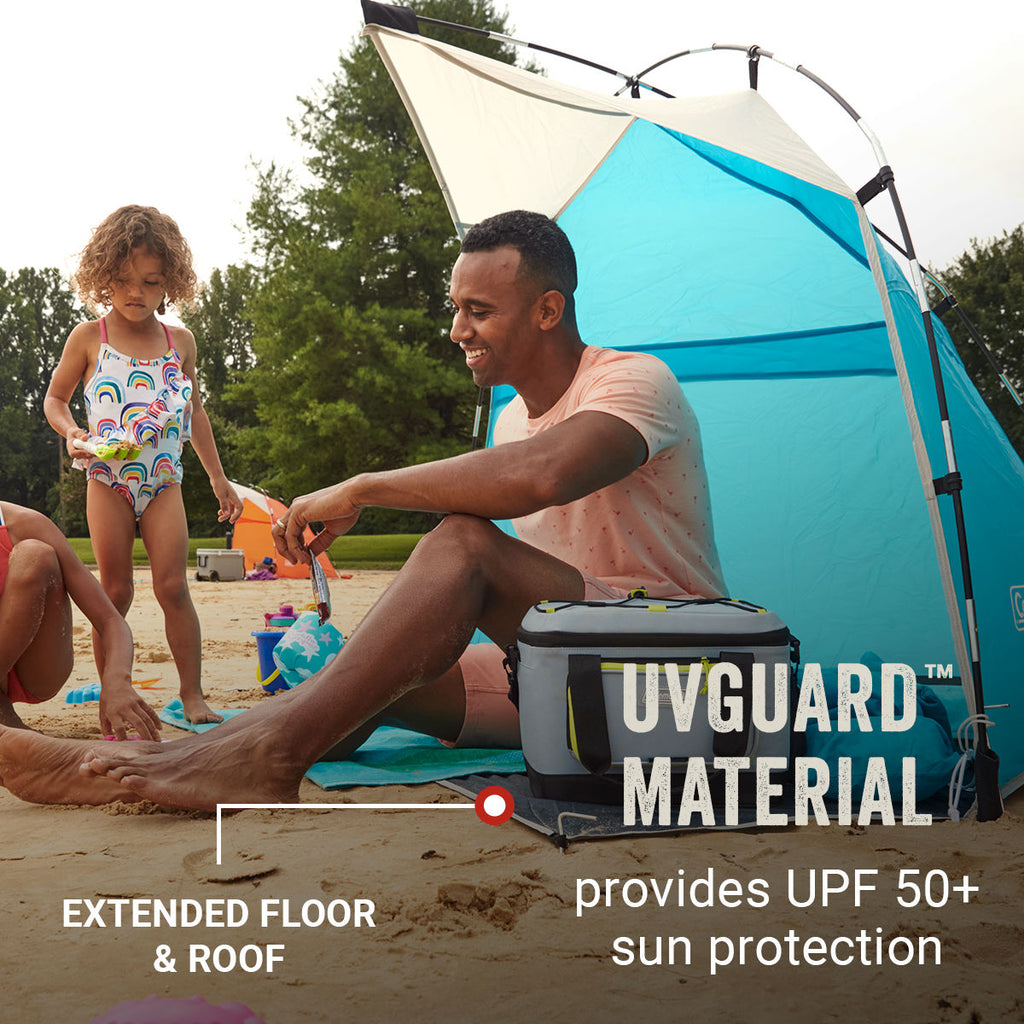 Coleman Skyshade™ Small Compact Beach Shade | Caribbean Sea | 5.5 ft. x 5.5 ft. x 3.4 ft. | Carribean Blue
