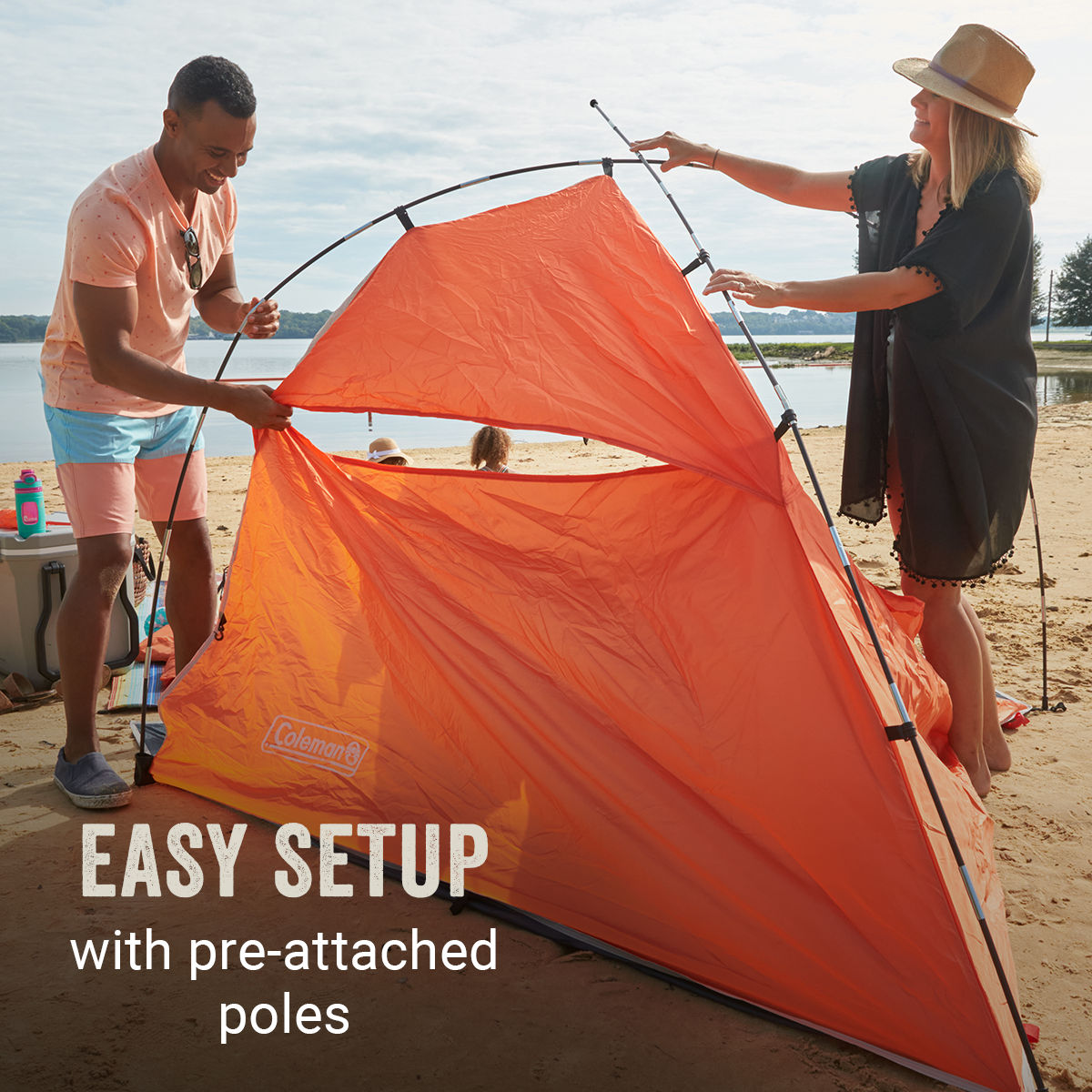 Coleman Skyshade™ Large Compact Beach Shade | 6.8 ft. x 7.5 ft. x 4.5 ft. | Tigerlily