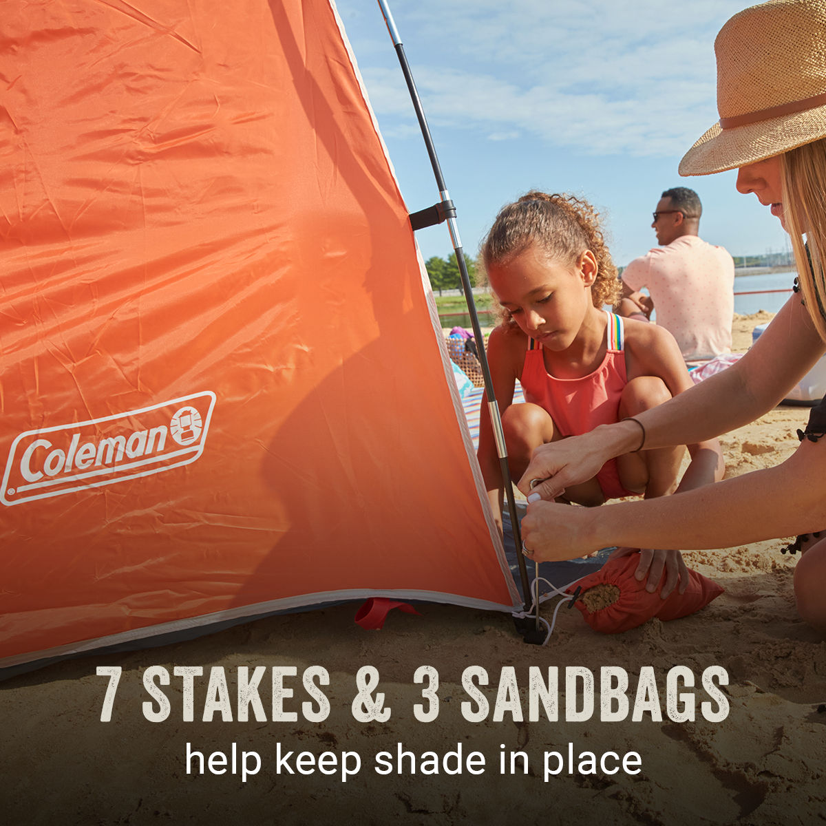 Coleman Skyshade™ Large Compact Beach Shade | 6.8 ft. x 7.5 ft. x 4.5 ft. | Tigerlily