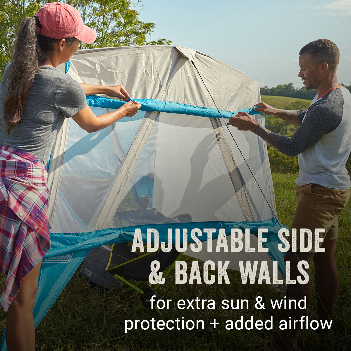 Coleman 7 x 7 Go Shade Backpack Sun Shade | 7 ft. x 7 ft | Caribbean Sea