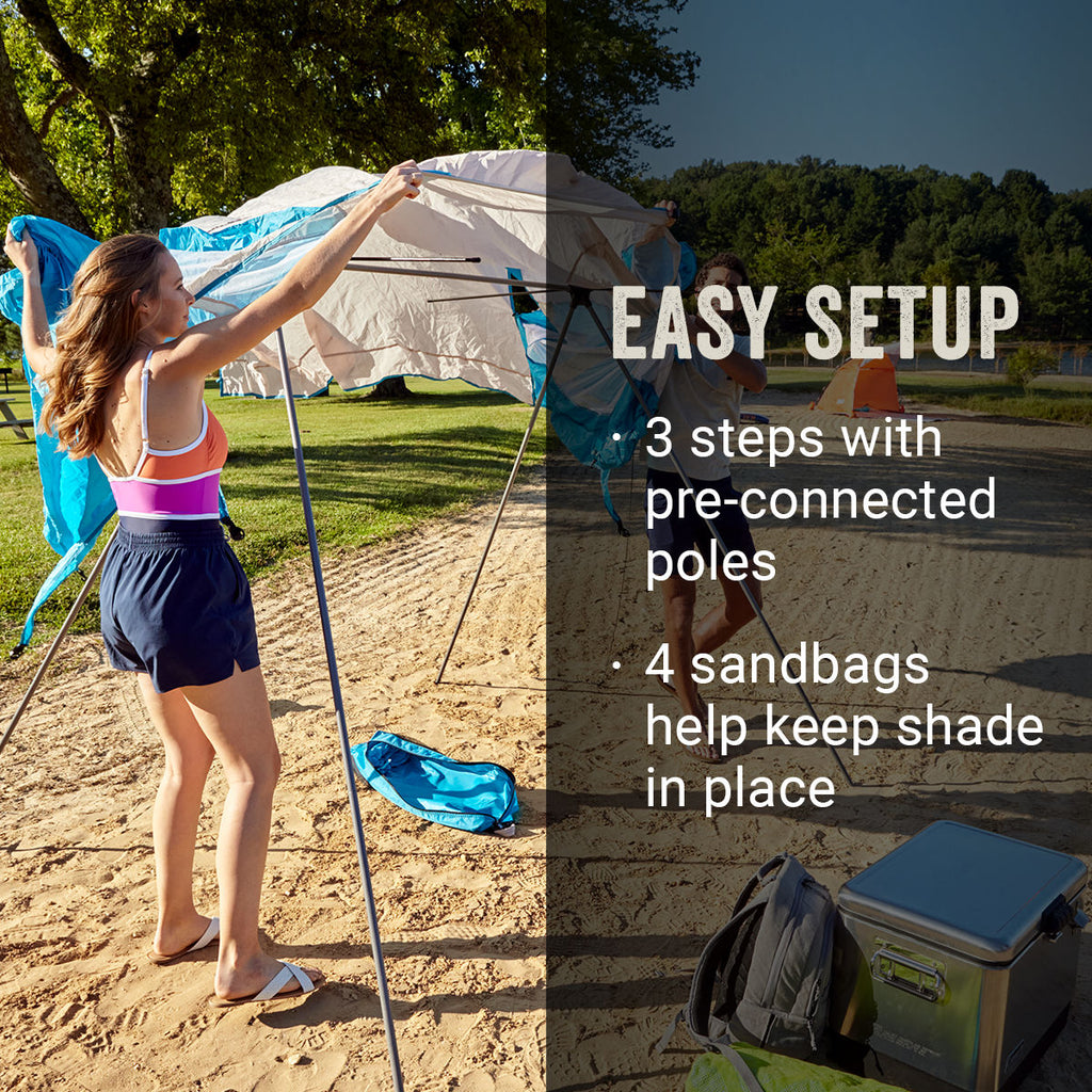 Coleman 7 x 7 Go Shade Backpack Sun Shade | 7 ft. x 7 ft | Caribbean Sea