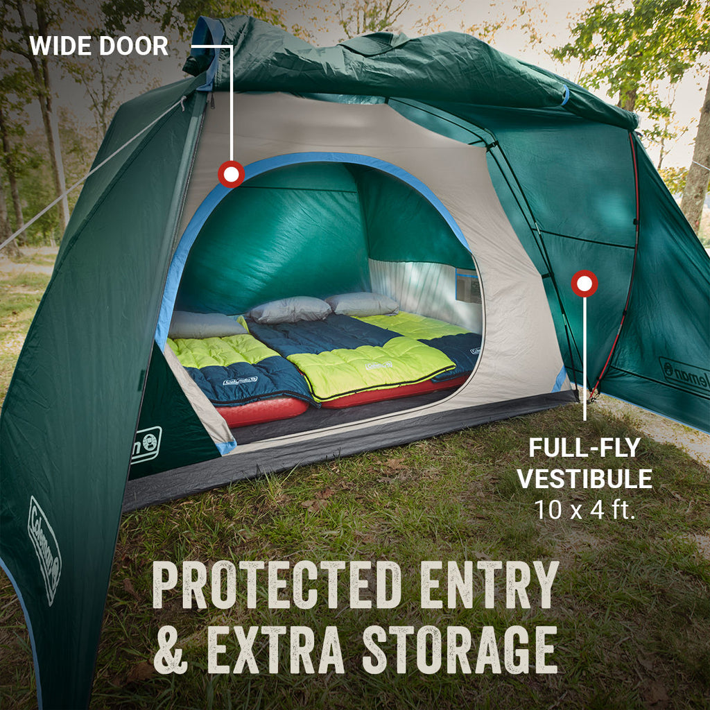 Coleman Skydome™ 6-Person Camping Tent with Full-Fly Vestibule | Evergreen | 10 x 8.5 ft