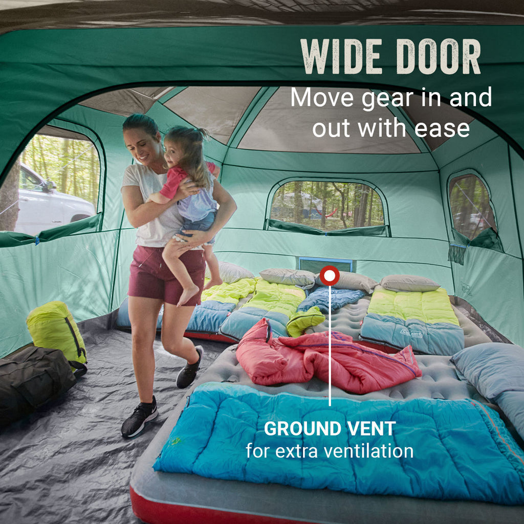 Coleman Skylodge™ 12-Person Camping Tent With Screen Room | Evergreen | 19 x 10 ft