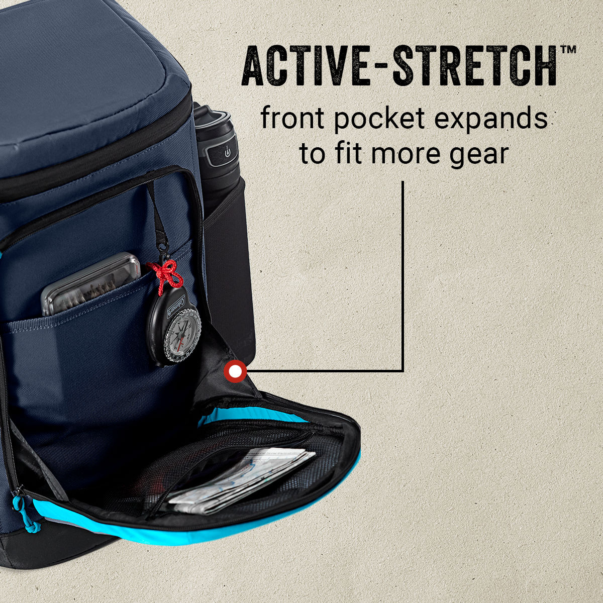 Coleman XPAND™ 30-Can Soft Cooler Backpack | Blue Nights