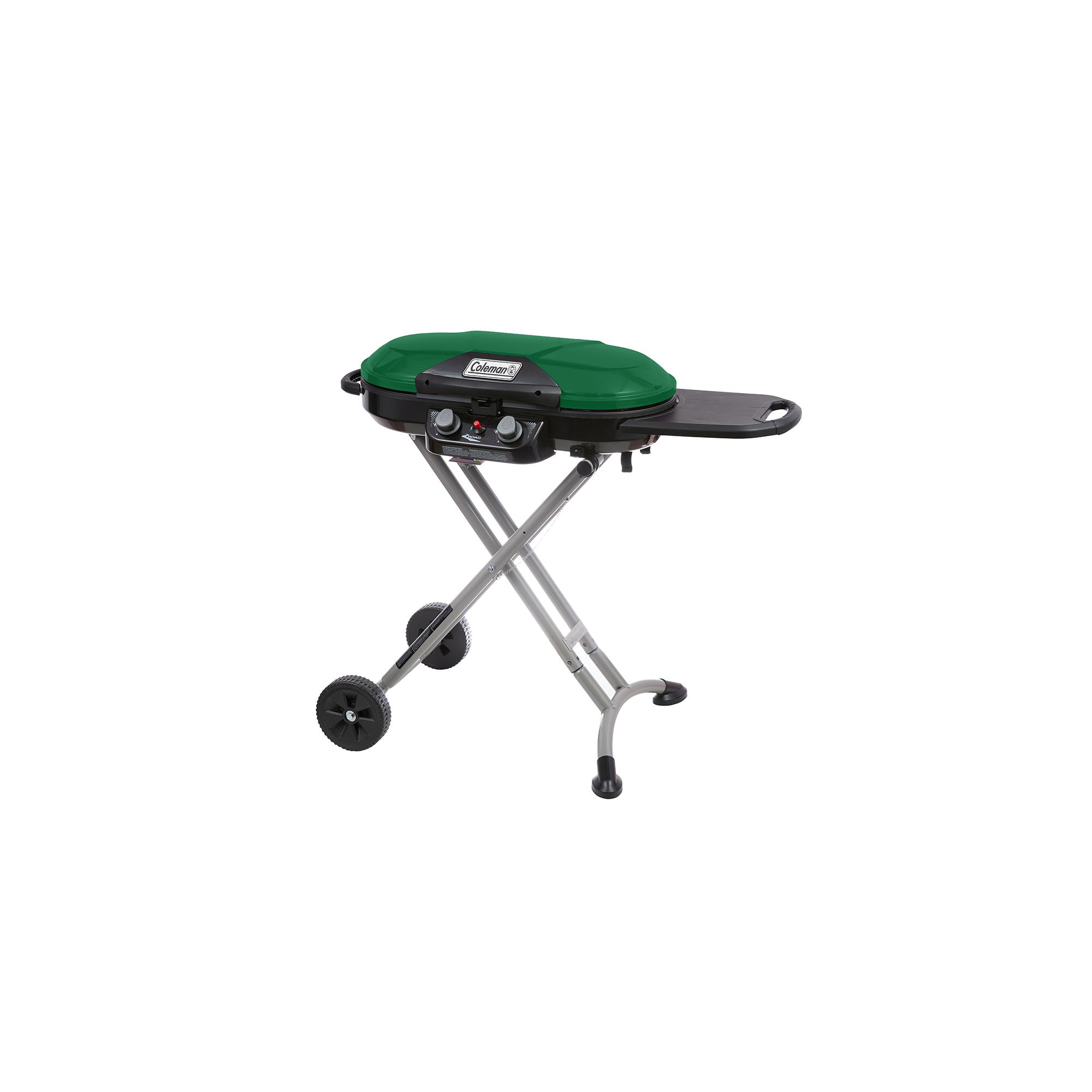 Coleman RoadTrip® X-Cursion 2 Burner Propane Gas Portable Grill | Green | 20,000 BTUs | 2 Independently Adjustable Burners | Easy Cleaning