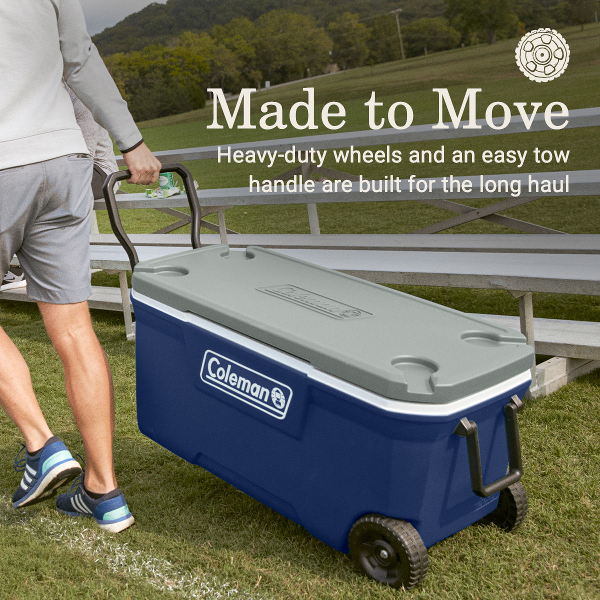 Coleman Classic Series 100-Quart Wheeled Cooler | Twilight | Cup Holder | Supports Up To 250 lbs