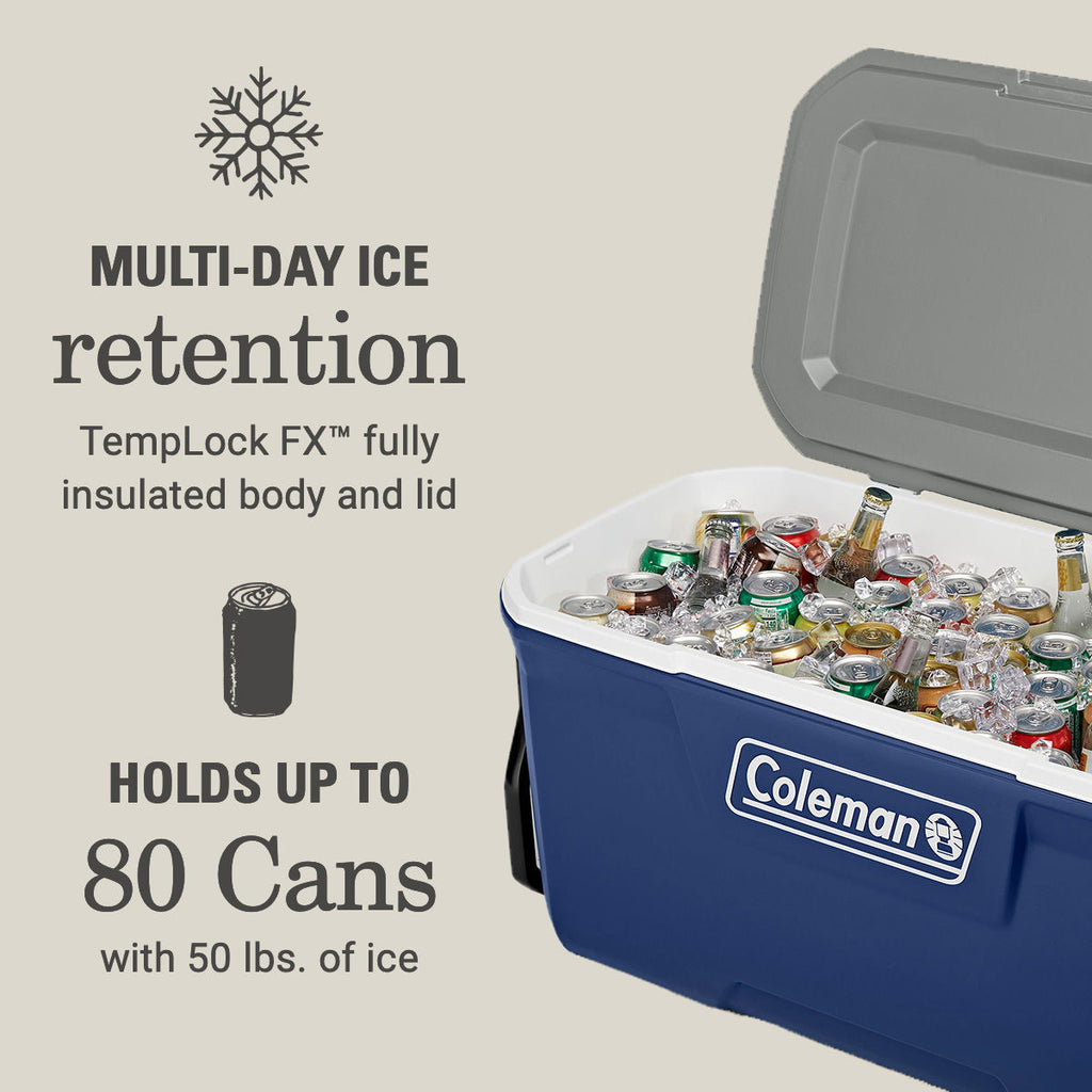 Coleman Classic Series 100-Quart Wheeled Cooler | Twilight | Cup Holder | Supports Up To 250 lbs