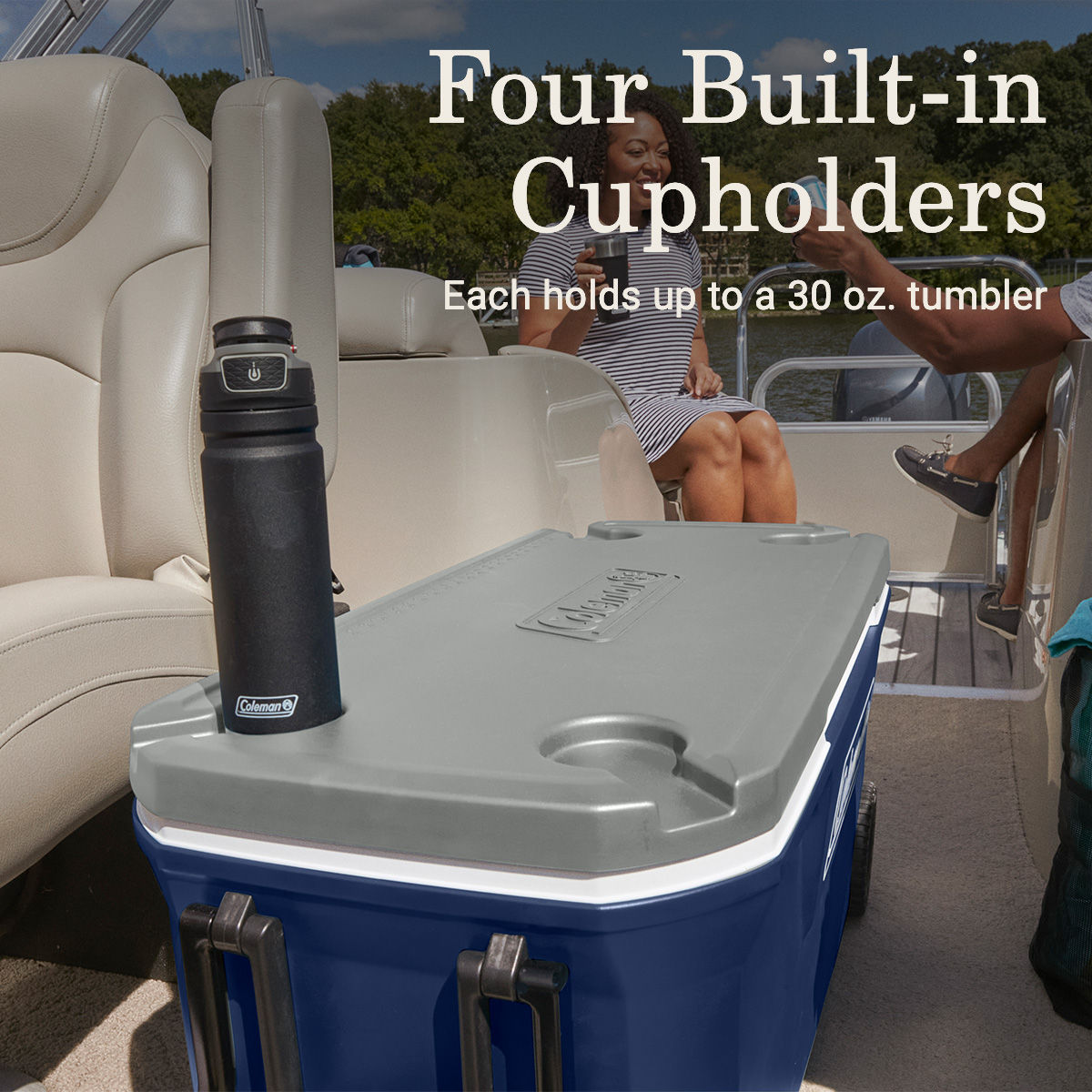 Coleman Classic Series 100-Quart Wheeled Cooler | Twilight | Cup Holder | Supports Up To 250 lbs