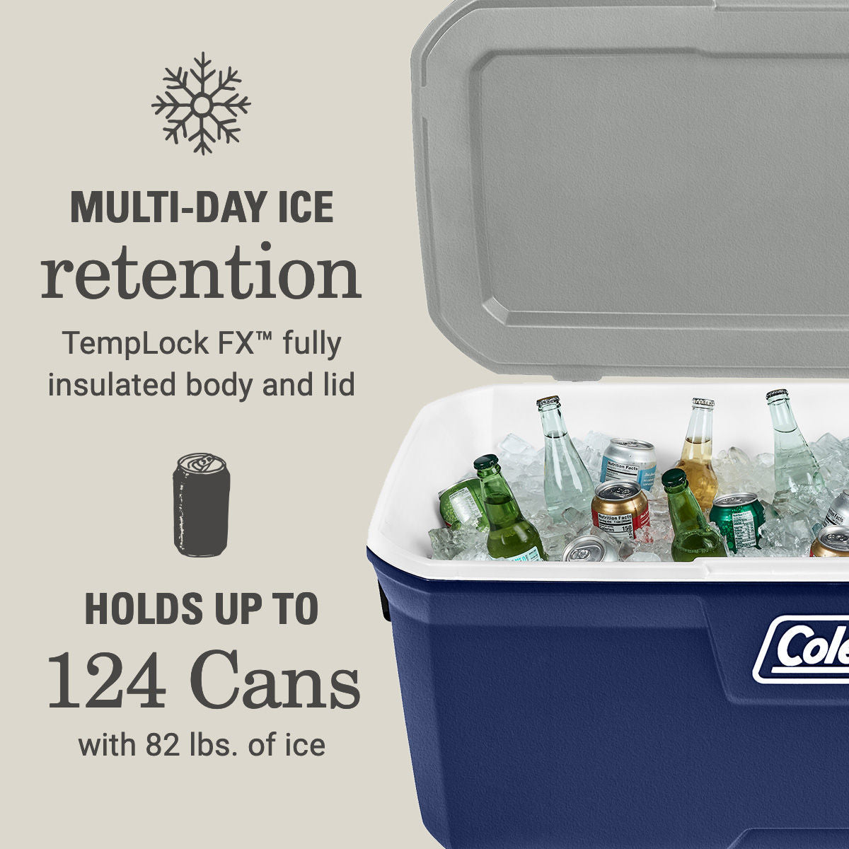Coleman Classic Series 150-Quart Hard Cooler | Twilight | Cup Holder