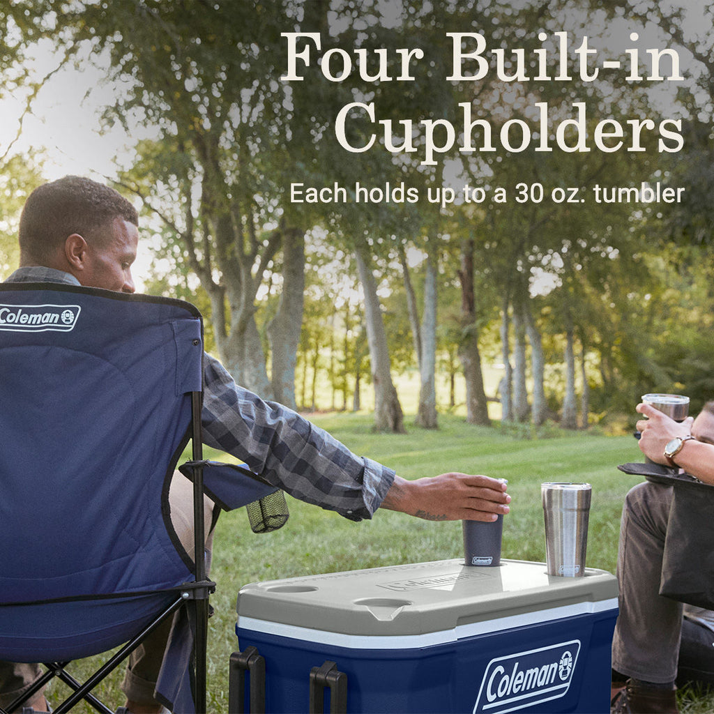 Coleman Classic Series 62-Quart Wheeled Cooler | Twilight | Cup Holder