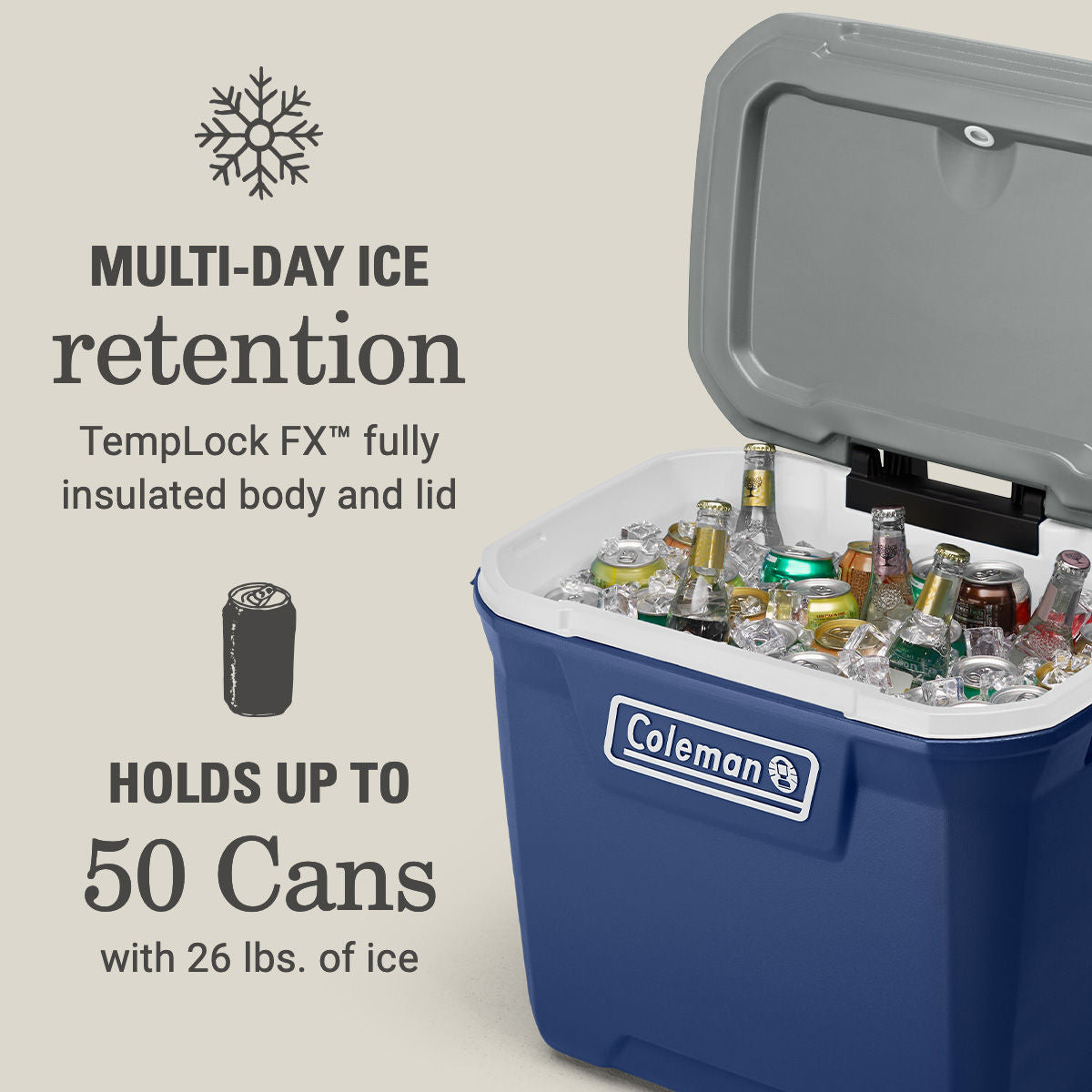 Coleman Classic Series 65-Quart Wheeled Cooler | Twilight | Cup Holder