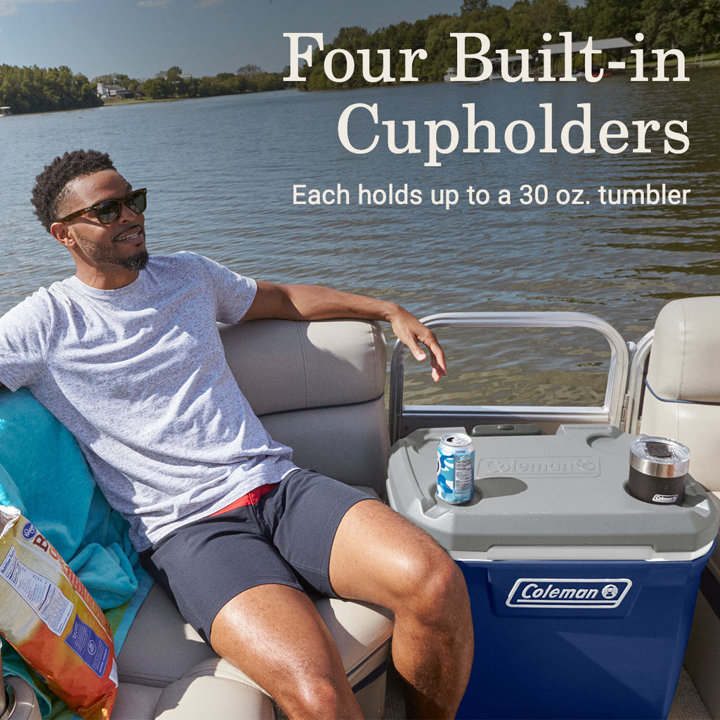 Coleman Classic Series 65-Quart Wheeled Cooler | Twilight | Cup Holder