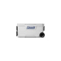 Coleman Classic Series 100-Quart Marine Wheeled Cooler | Fully Insulated | Have-A-Seat Lid supports up to 250 lb. | White | Cup Holder