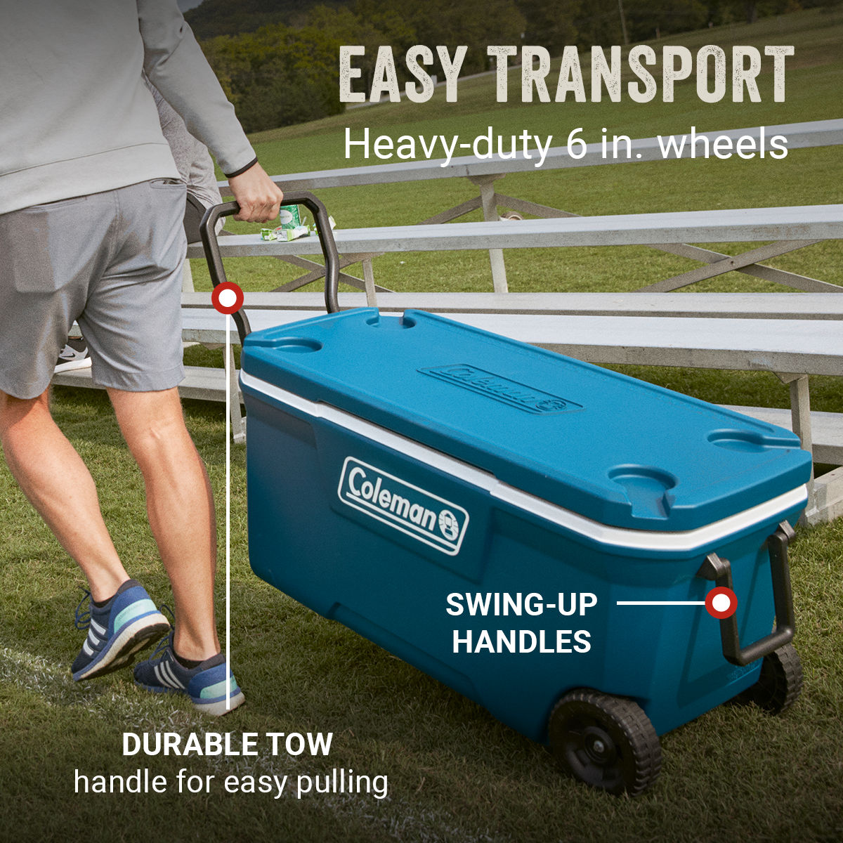 Coleman 316 Series™ 100-Quart Wheeled Cooler | Space | Cup Holder