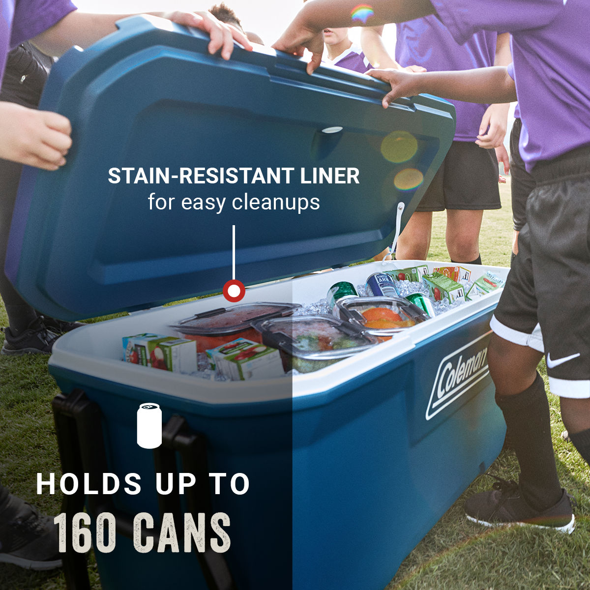 Coleman 316 Series™ 100-Quart Wheeled Cooler | Space | Cup Holder