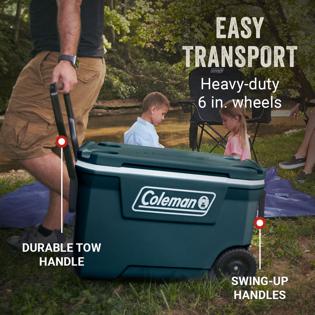 Coleman 316 Series™ 62-Quart Hard Cooler | Fully Insulated | Keeps Ice Up To 5 Days | Have-A-Seat Lid supports up to 250 lb. | Space | Cup Holder