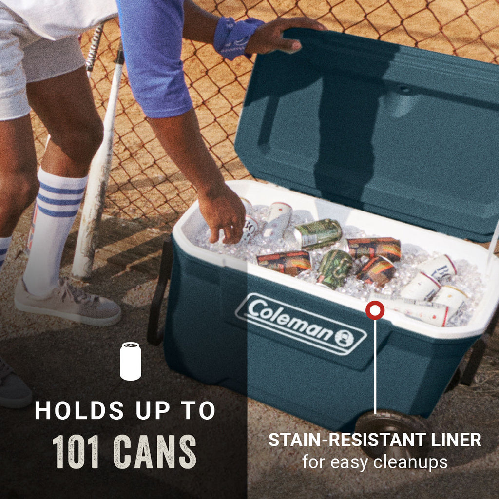 Coleman 316 Series™ 62-Quart Hard Cooler | Fully Insulated | Keeps Ice Up To 5 Days | Have-A-Seat Lid supports up to 250 lb. | Space | Cup Holder