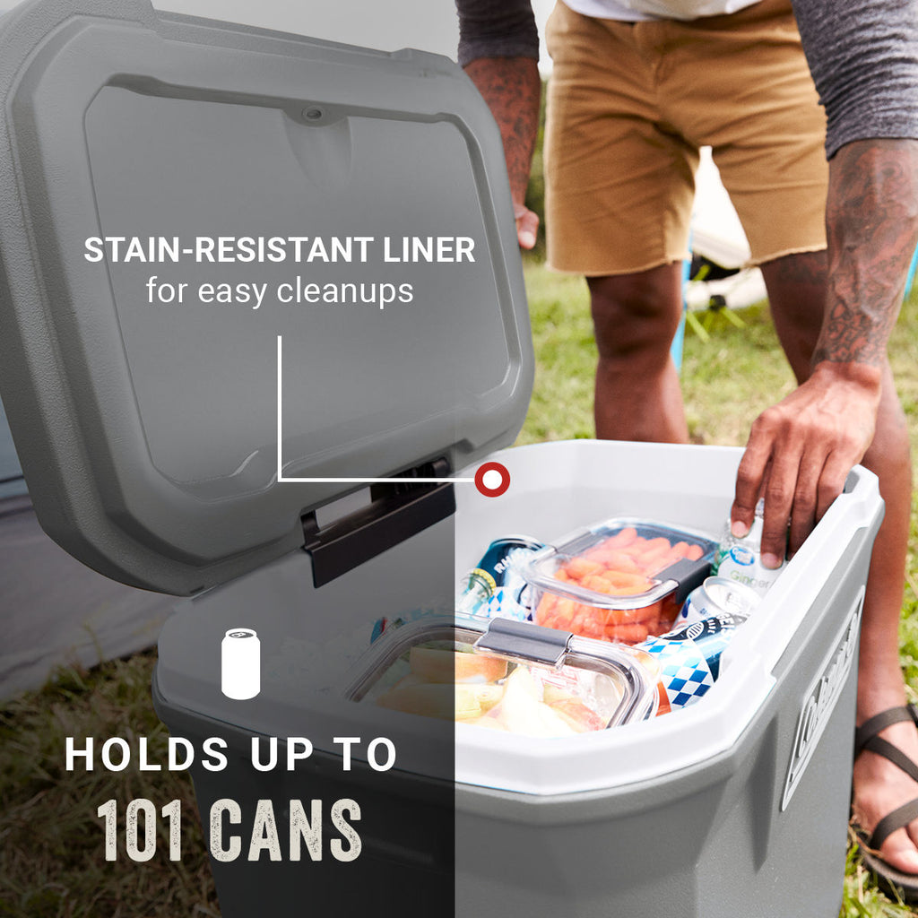Coleman Classic Series™ 65-Quart Wheeled Cooler | Rock | Cup Holder