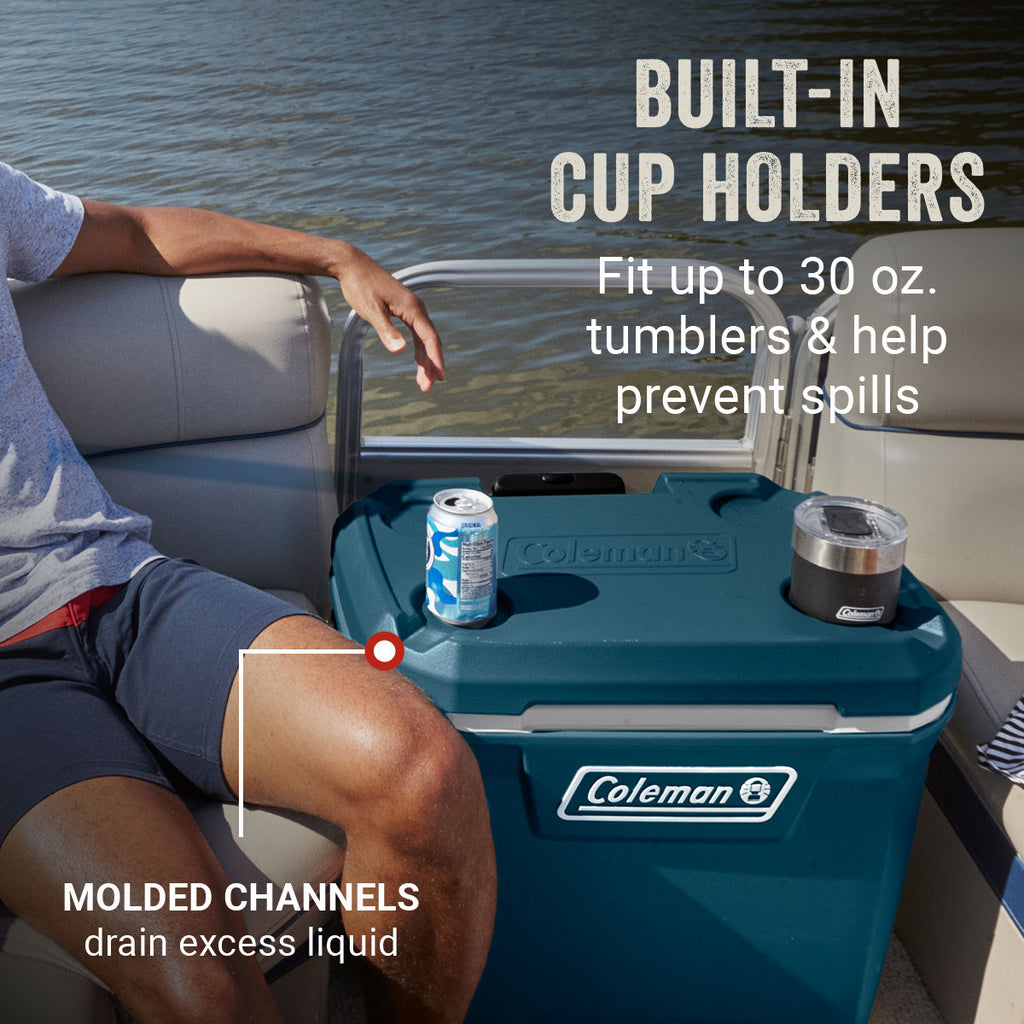 Coleman 316 Series™ 65-Quart Hard Cooler | Space | Cup Holder | Supports Up To 250 lbs