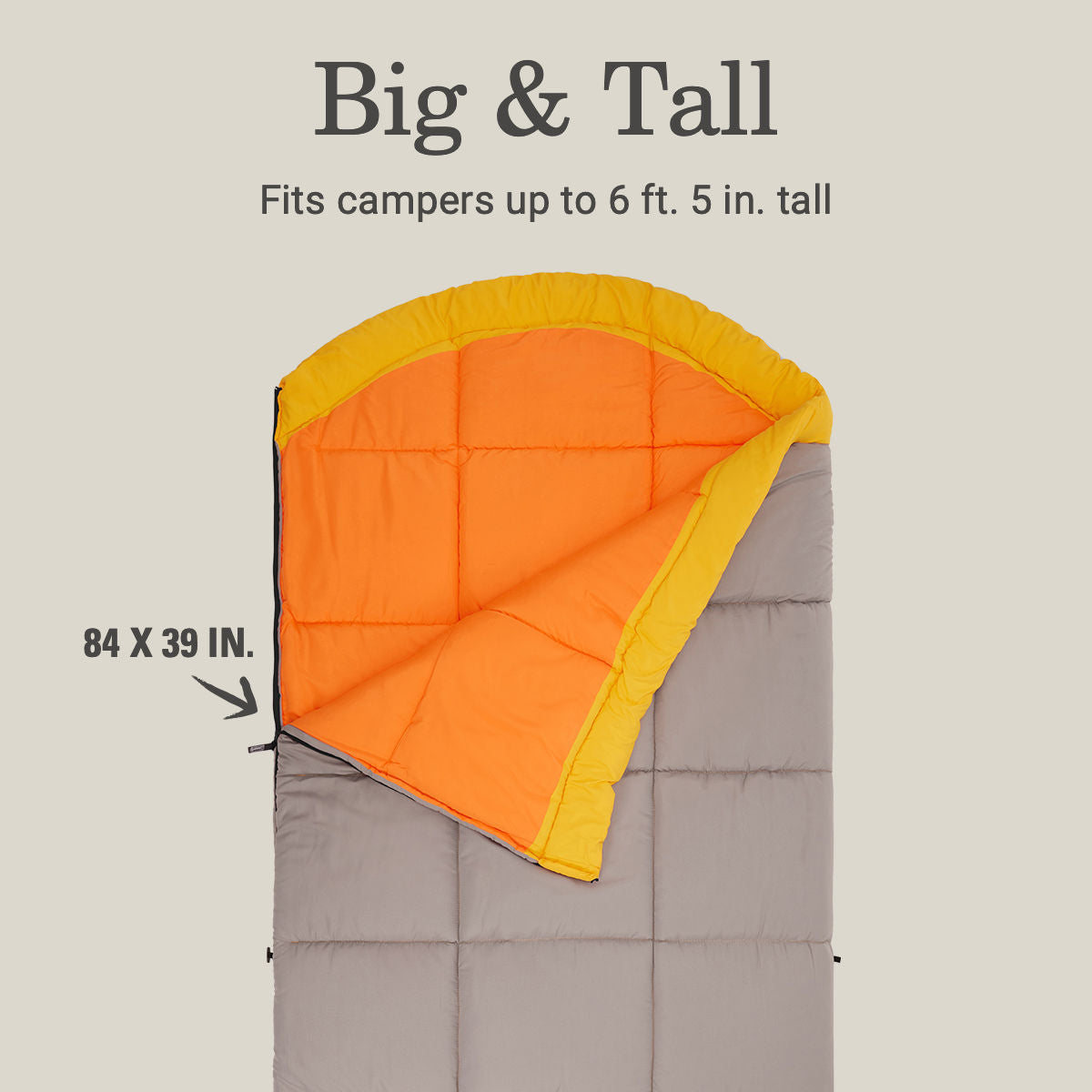 Coleman Arch Bay™ 15°F Big & Tall Sleeping Bag | Rock