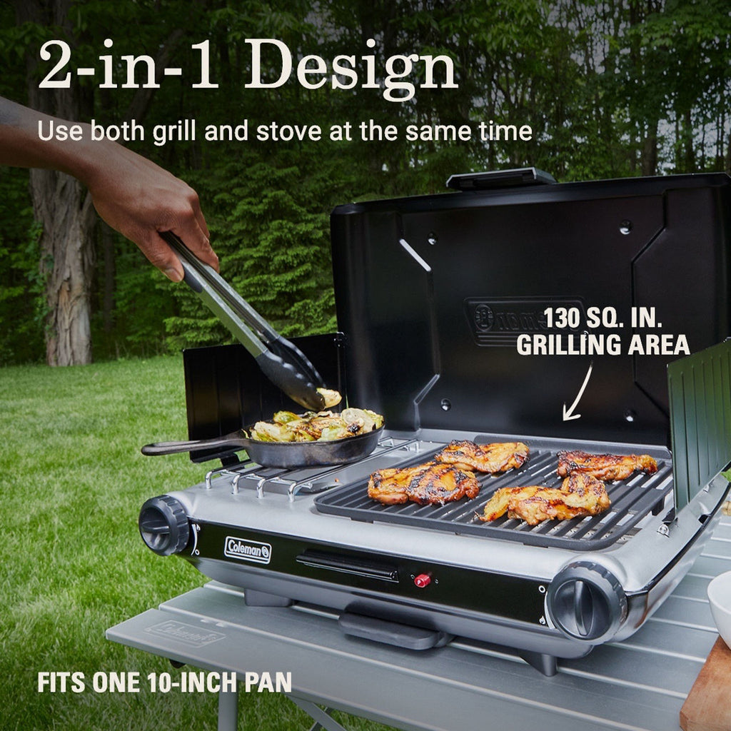 Coleman Classic 2-in-1 Camping Grill/Stove | Black