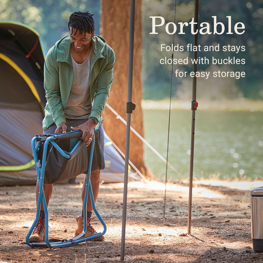 Coleman Cross Rocker Outdoor Rocking Chair | 26 x 31.5"L x 27"W; folded is 30.75 x 6.25"L x 27"W,"eComFeature8"BenefitLong":"WEIGHT: 10.8 lbs | Ocean