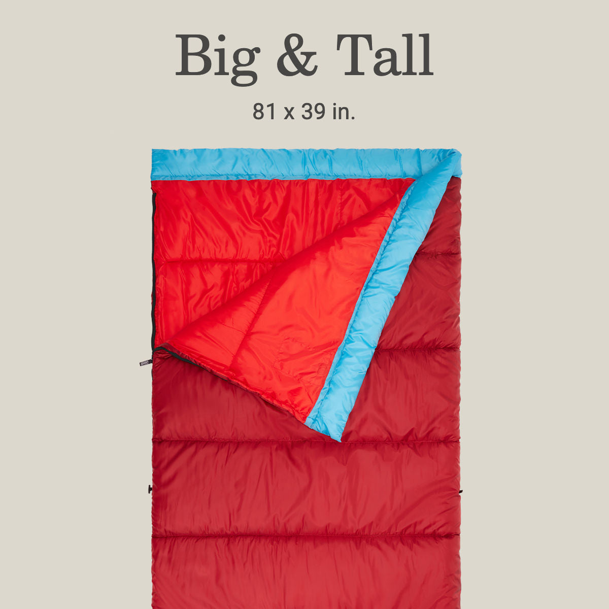 Coleman Flatlands™ 45°F Big & Tall Sleeping Bag | Red