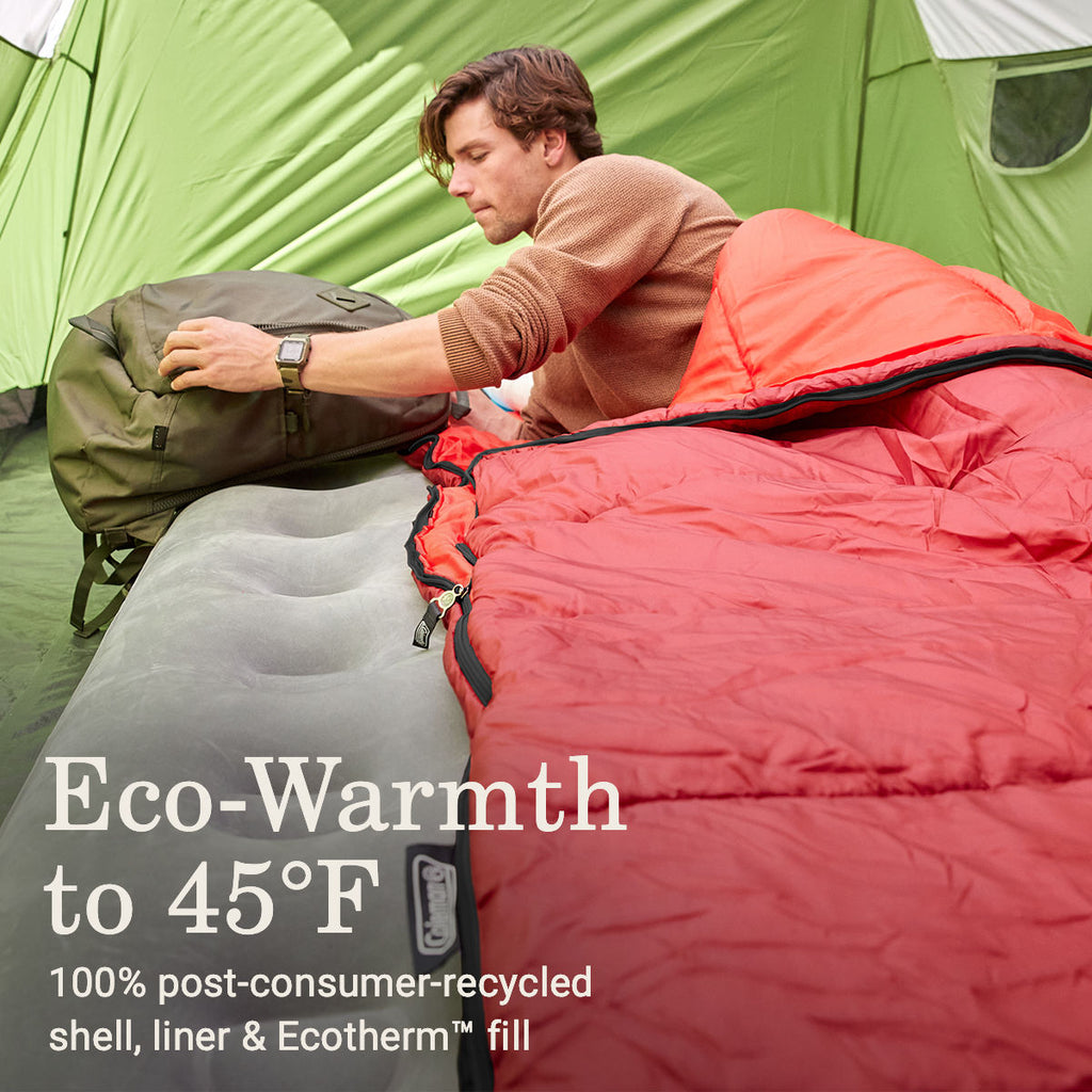 Coleman Flatlands™ 45°F Big & Tall Sleeping Bag | Red