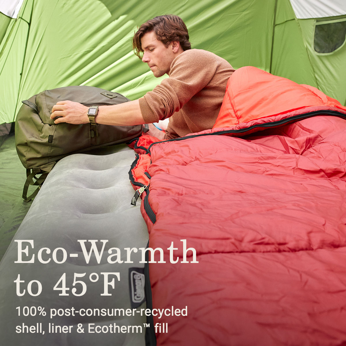 Coleman Flatlands™ 45°F Big & Tall Sleeping Bag | Red