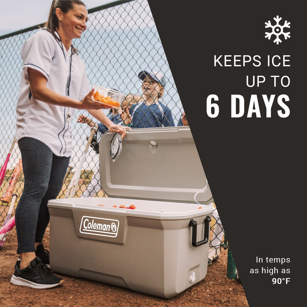Coleman Classic Series 120-Quart Hard Cooler | Rock Grey | Cup Holder