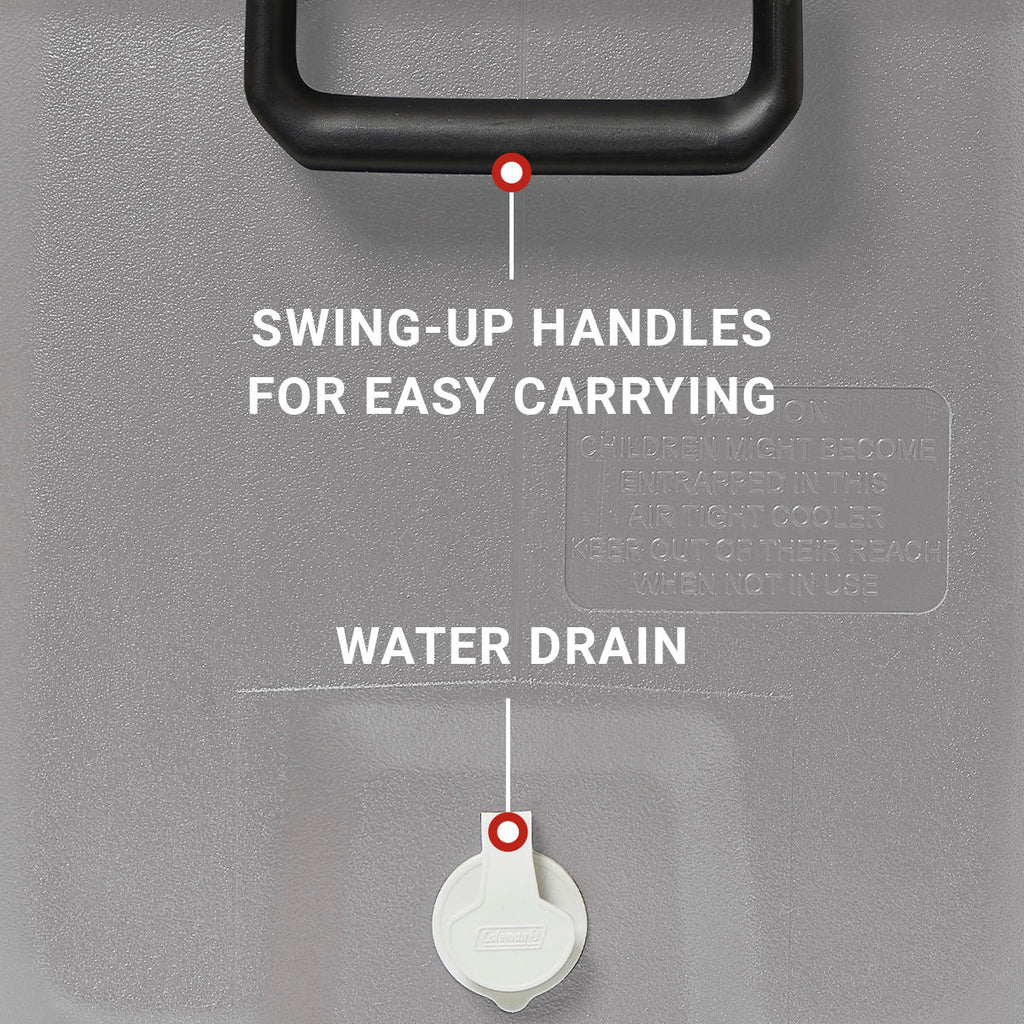 Coleman Classic Series 120-Quart Hard Cooler | Rock Grey | Cup Holder