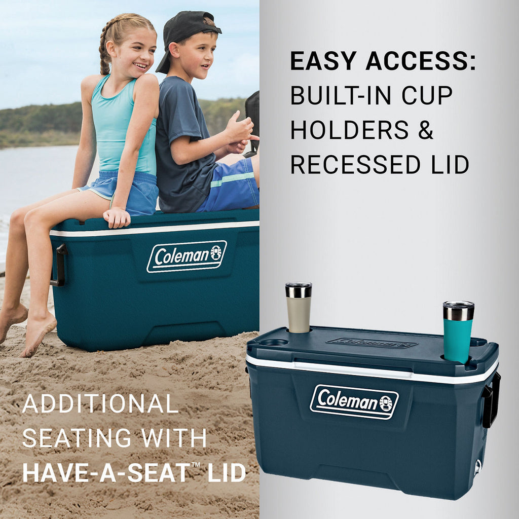Coleman 316 Series™ 70-Quart Hard Cooler | Space Blue | Cup Holder