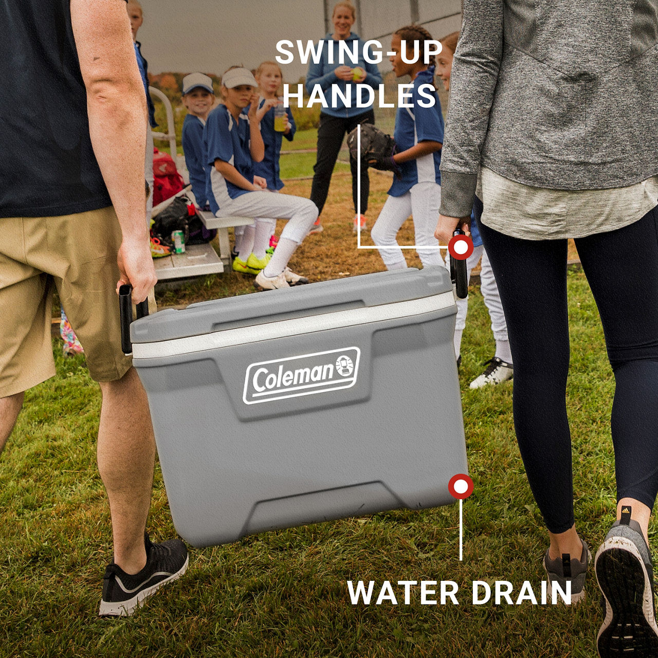 Coleman 316 Series™ 52-Quart Hard Cooler | Rock | Cup Holder