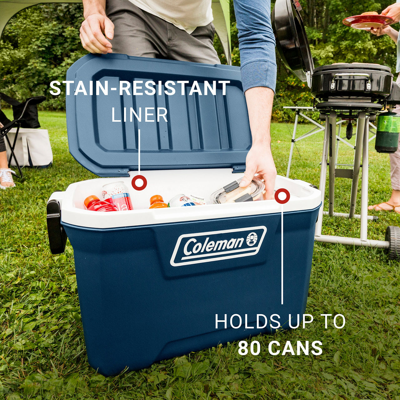 Coleman 316 Series™ 52-Quart Hard Cooler | Blue | Cup Holder