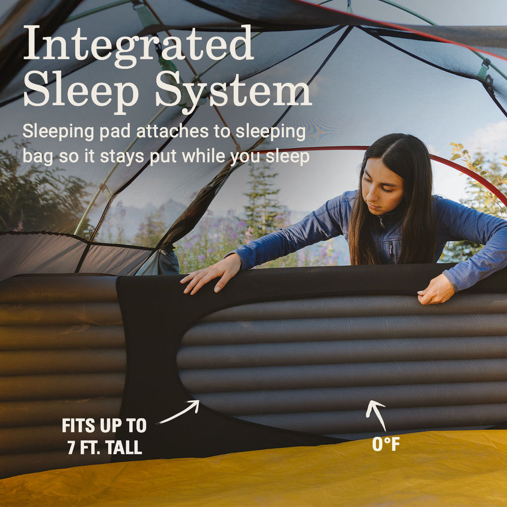 Coleman Peak1™ 0°F Mummy Down Sleeping Bag - Long | Weight 4.06 Lbs.; Compressed Size 9.25” X 16.5”; 80”L X 32”W | Black