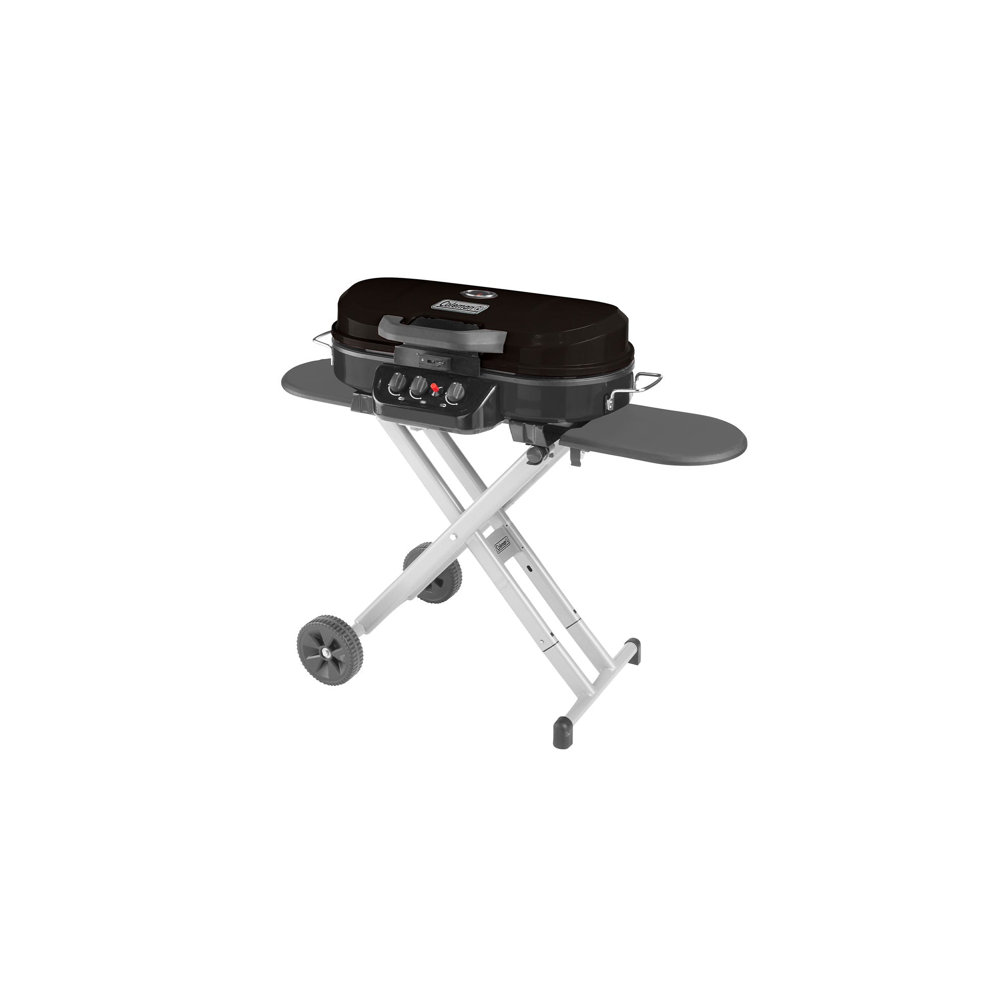 Coleman RoadTrip® 285 Portable Stand-Up Propane Grill | Black | 20,000 BTUs | 3 Independently Adjustable Burners | Push-Button Ignition
