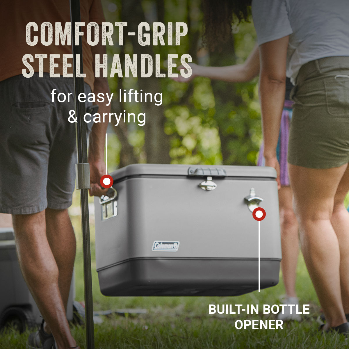 Coleman Reunion™ 54-Quart Steel Belted® Matte Cooler | White Truffle | Supports Up To 250 lbs