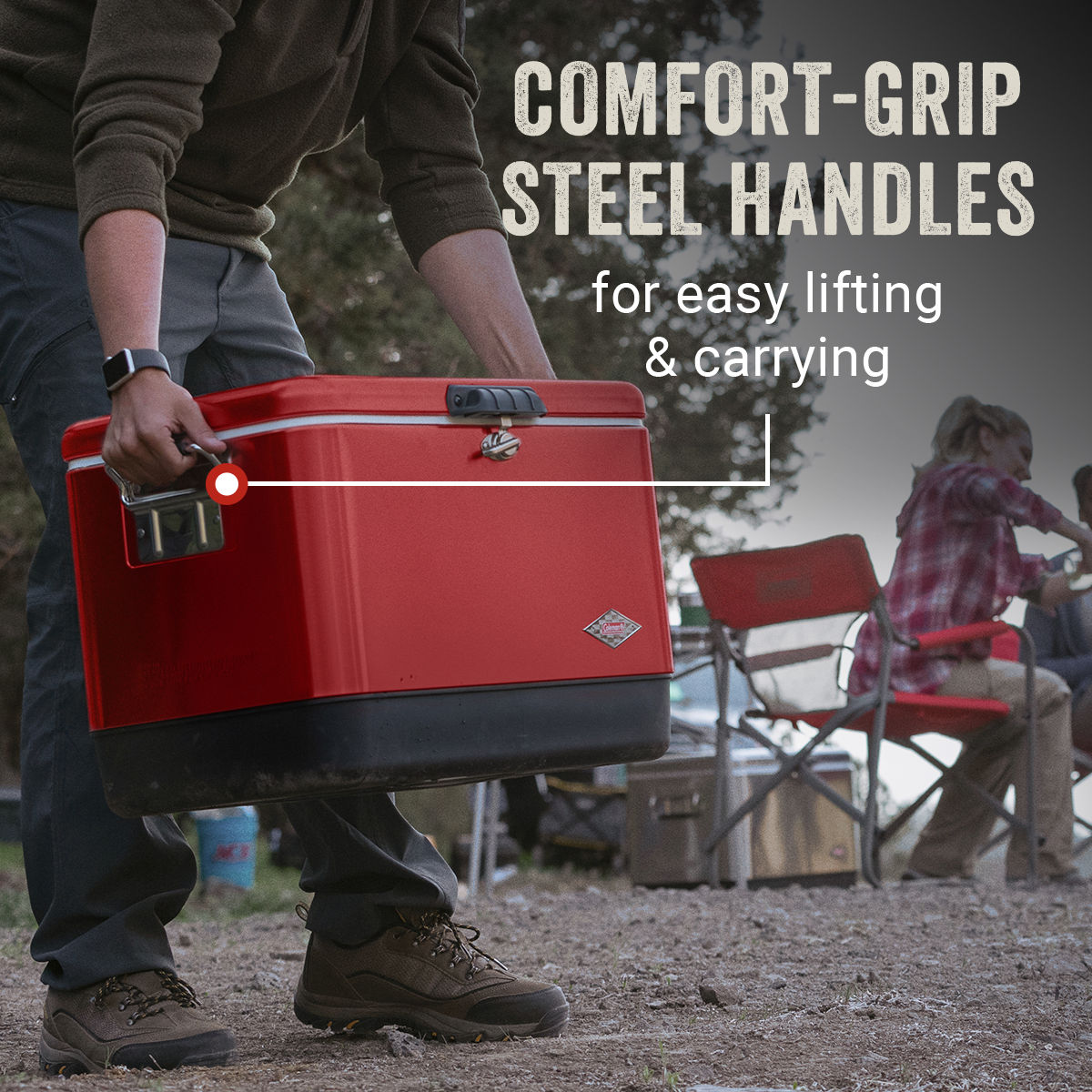 Coleman Vintage 54-Quart Steel Belted® Cooler | Red | Supports Up To 250 lbs