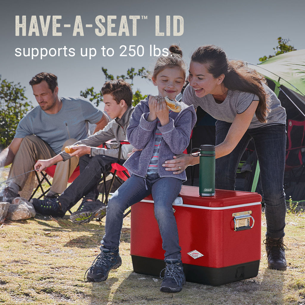 Coleman Vintage 54-Quart Steel Belted® Cooler | Red | Supports Up To 250 lbs