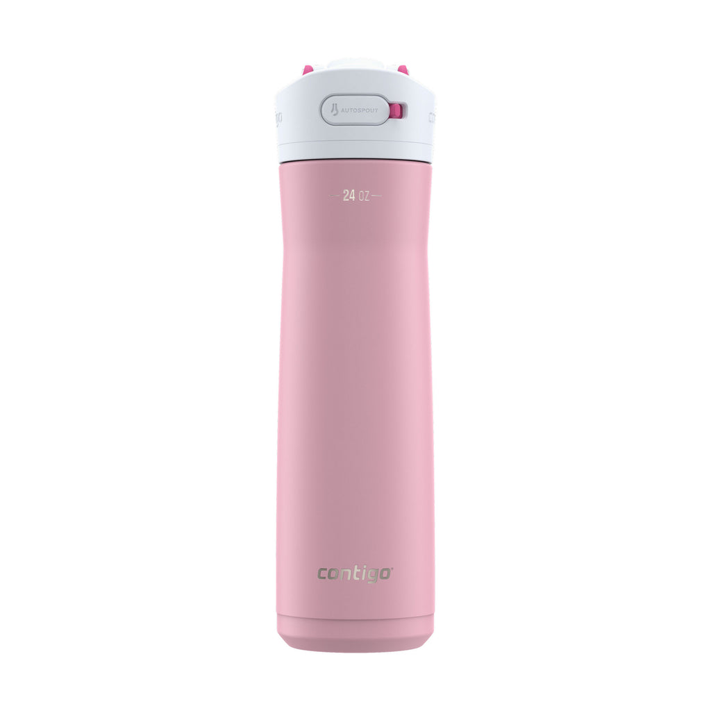 Contigo® Ashland Chill 2.0 Stainless Steel Water Bottle with AUTOSPOUT® Lid | 24oz | Strawberry Cream | Cup Holder