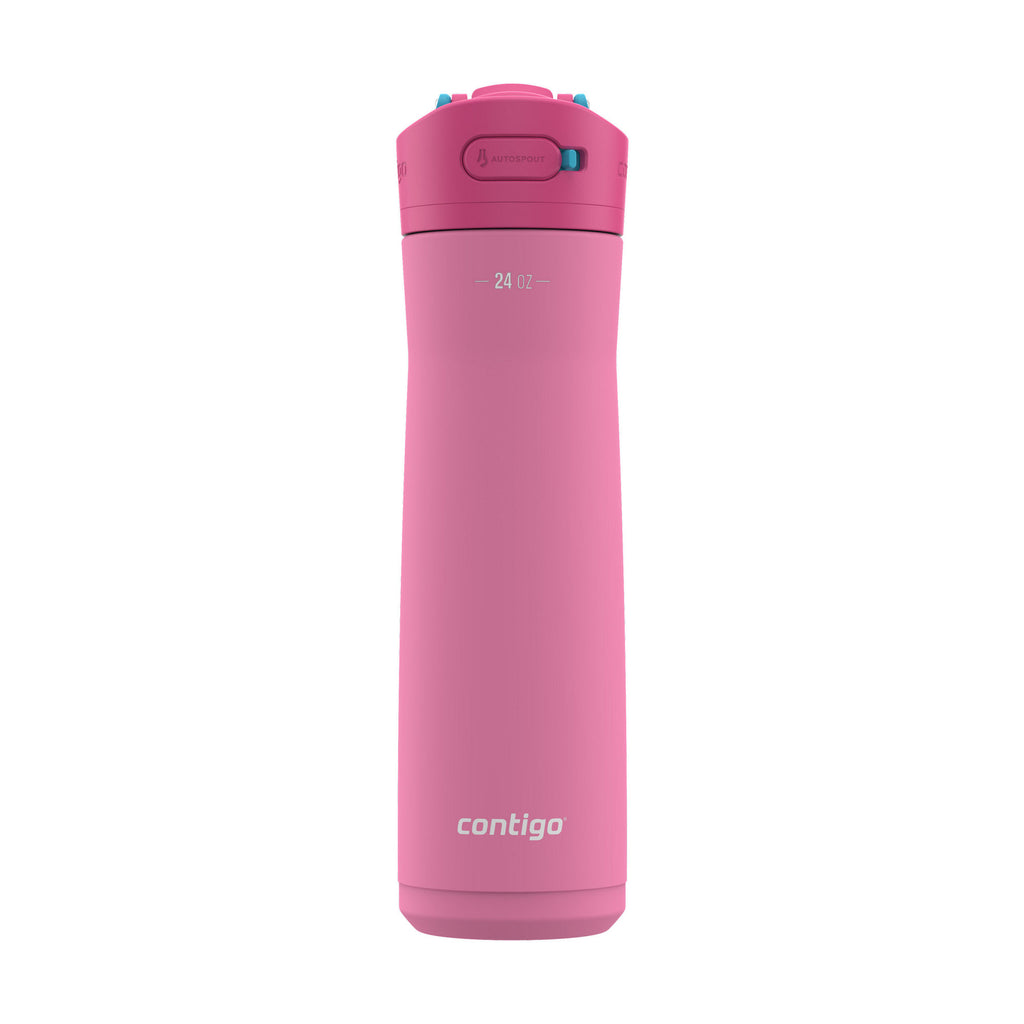 Contigo® Ashland Chill 2.0 Stainless Steel Water Bottle with AUTOSPOUT® Lid | 24oz | Azalea Soft Touch | Cup Holder