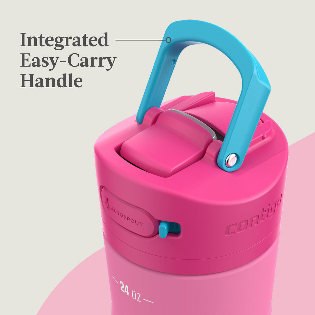Contigo® Ashland Chill 2.0 Stainless Steel Water Bottle with AUTOSPOUT® Lid | 24oz | Azalea Soft Touch | Cup Holder