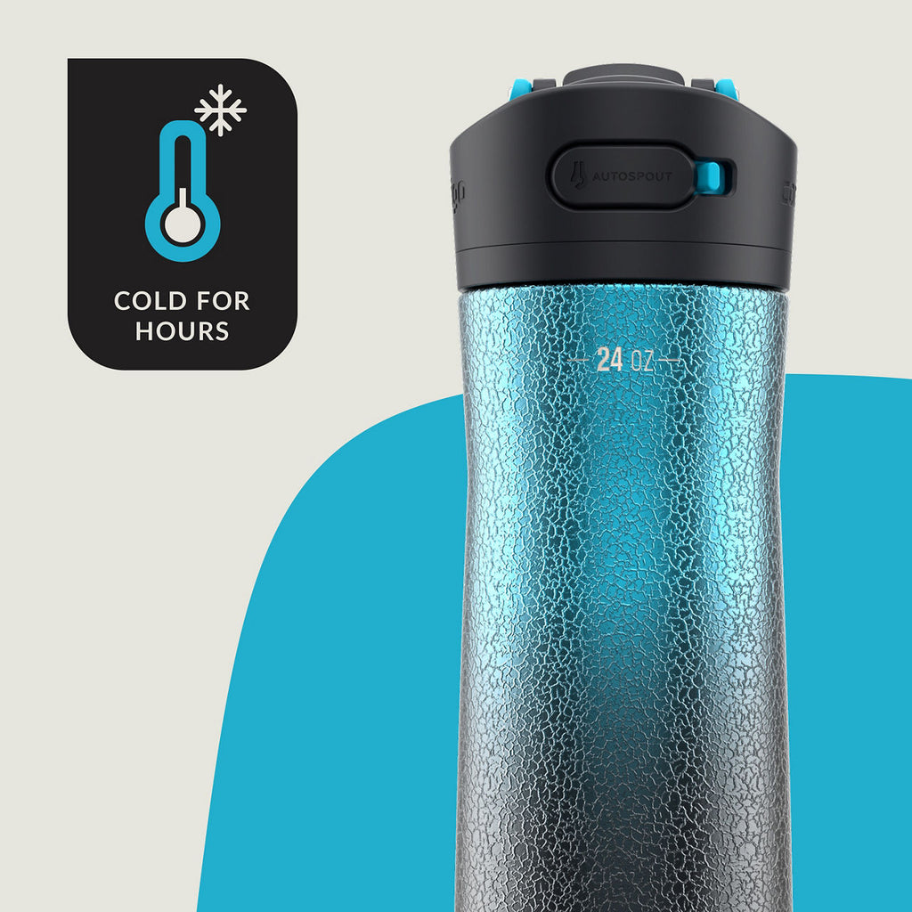 Contigo® Ashland Chill 2.0 Stainless Steel Water Bottle with AUTOSPOUT® Lid | 24oz | Marlin Ombre | Cup Holder