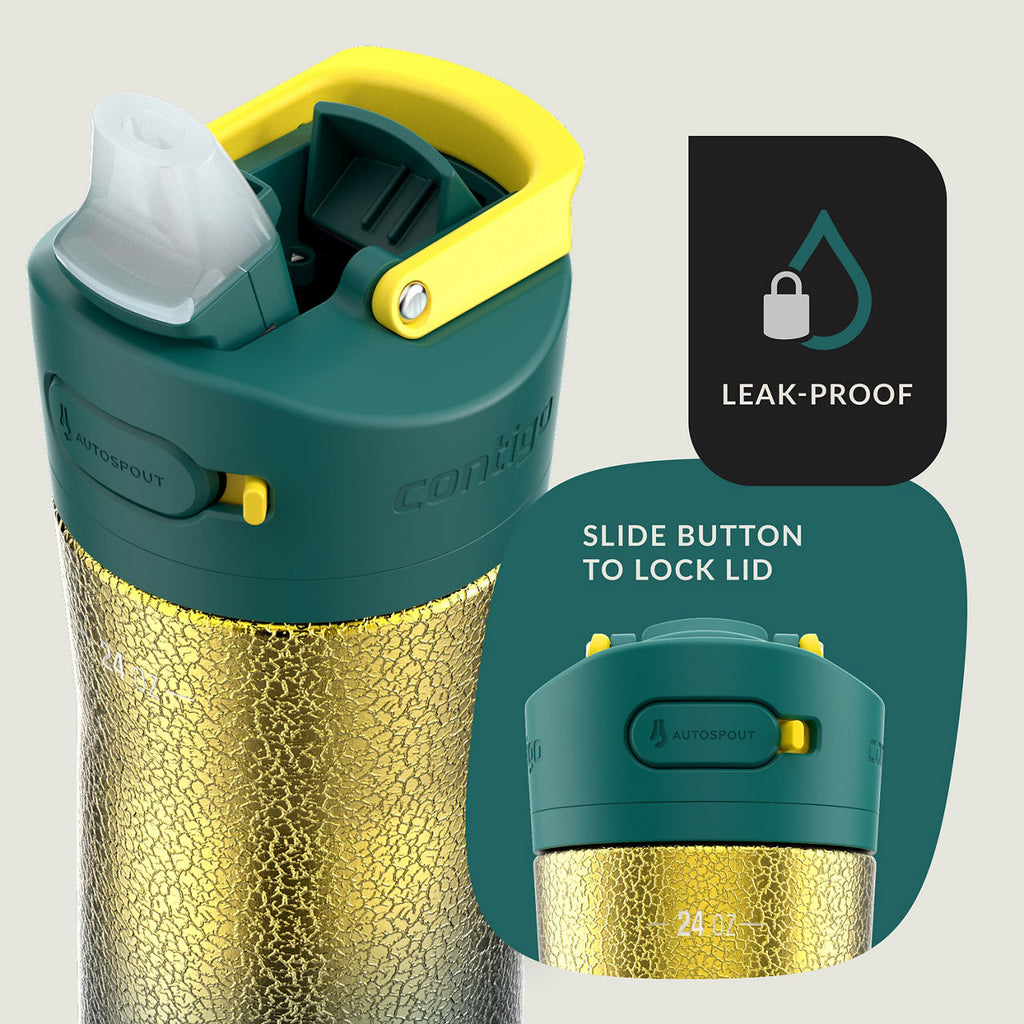 Contigo® Ashland Chill 2.0 Stainless Steel Water Bottle with AUTOSPOUT® Lid | 24oz | Pineapple Ombre | Cup Holder