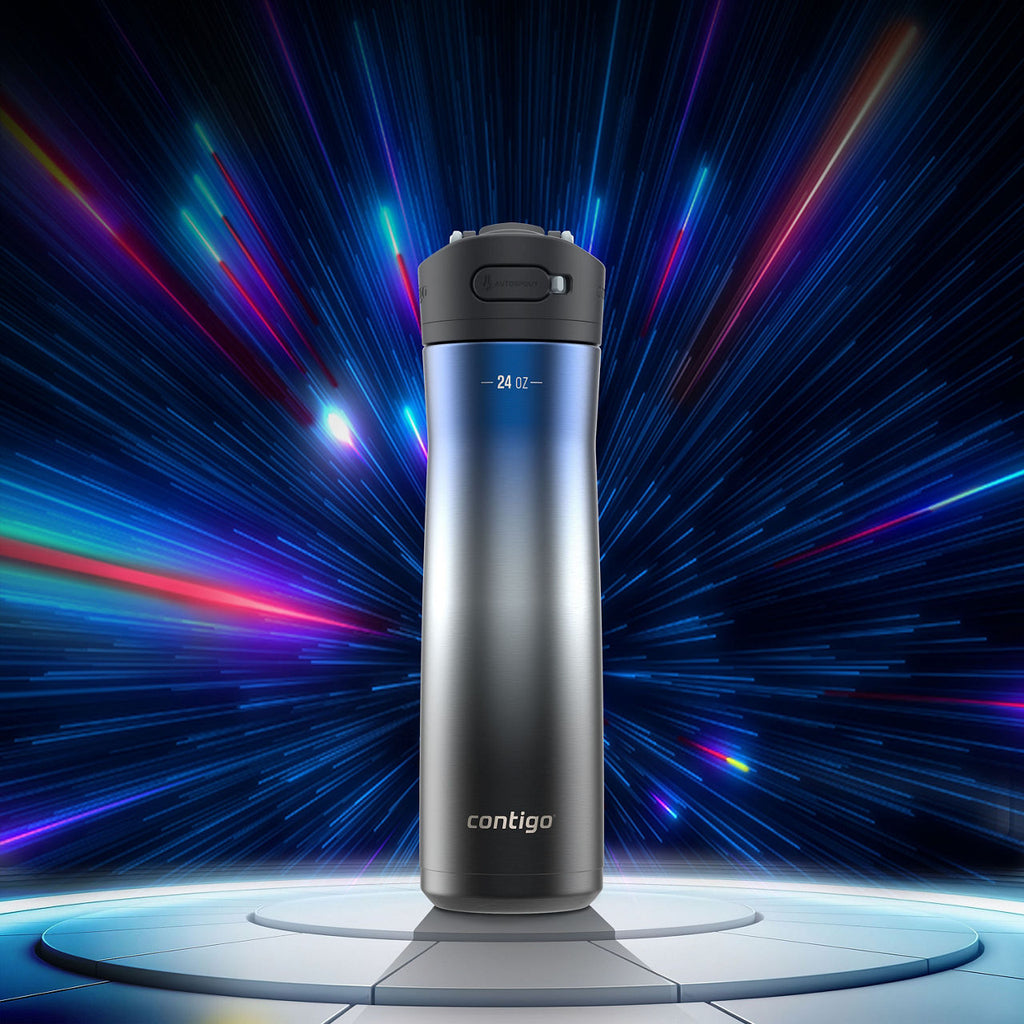 Contigo® Ashland Chill 2.0 Stainless Steel Water Bottle with AUTOSPOUT® Lid | 24 oz | Licorice Ombre | Cup Holder