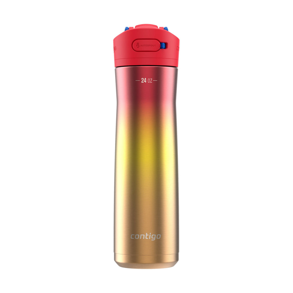 Contigo® Ashland Chill 2.0 Stainless Steel Water Bottle with AUTOSPOUT® Lid | 24 oz | Watermelon Ombre | Cup Holder